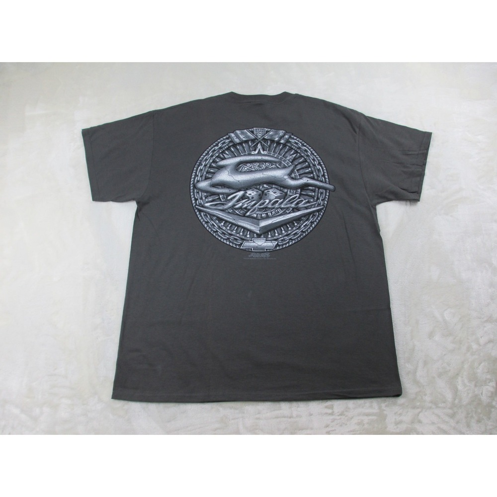 VINTAGE ODM‎ Shirt Mens Extra Large Gray Chevy Impala Car Rollin Hard*